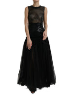 Dolce & Gabbana Elegant Black Sequined Evening Women's Dress