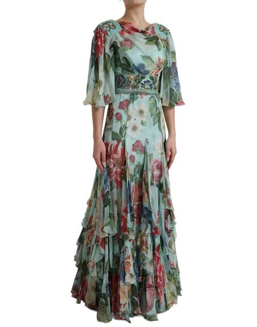 Dolce & Gabbana Elegant Floral Silk Long Women's Dress