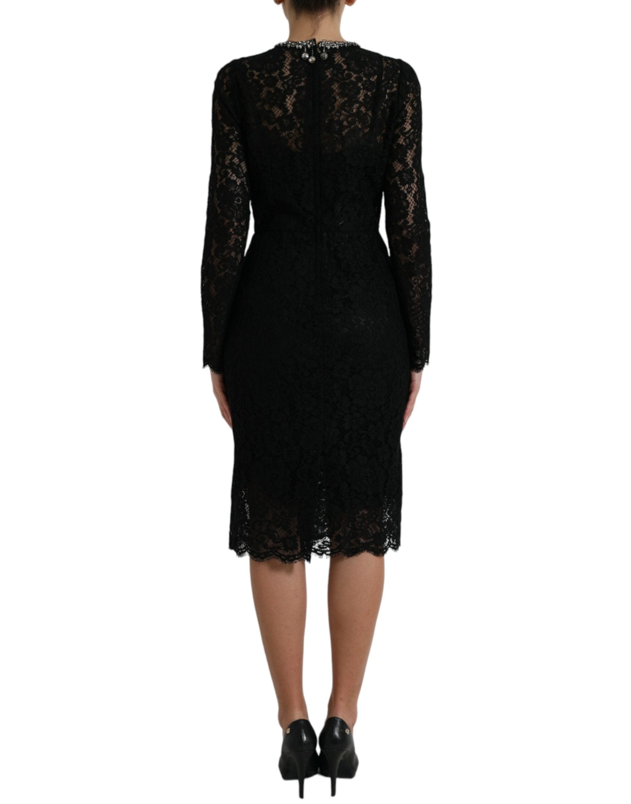 Dolce & Gabbana Elegant Crystal-Embellished Sheath Women's Dress