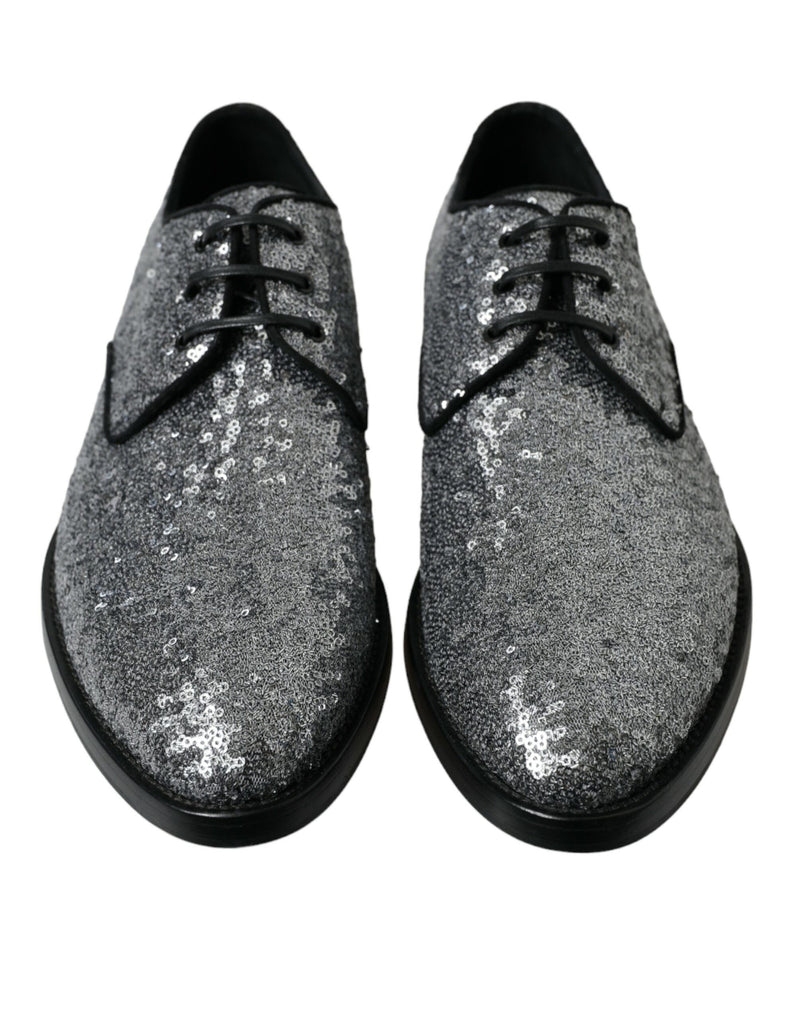 Dolce & Gabbana Exquisite Sequined Derby Dress Men's Shoes