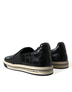 Dolce & Gabbana Elegant Crocodile Leather Low-Top Men's Sneakers