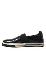 Dolce & Gabbana Elegant Crocodile Leather Low-Top Men's Sneakers