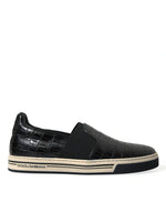 Dolce & Gabbana Elegant Crocodile Leather Low-Top Men's Sneakers