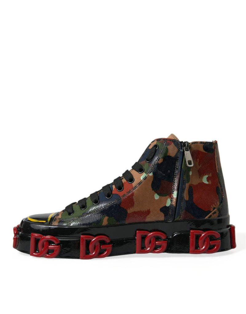 Dolce & Gabbana Chic Multicolor High-Top Men's Sneakers