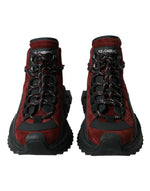 Dolce & Gabbana Burgundy Leather High Top Men's Sneakers