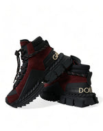 Dolce & Gabbana Burgundy Leather High Top Men's Sneakers