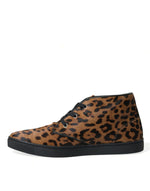 Dolce & Gabbana Elegant Leopard Print Mid-Top Men's Sneakers