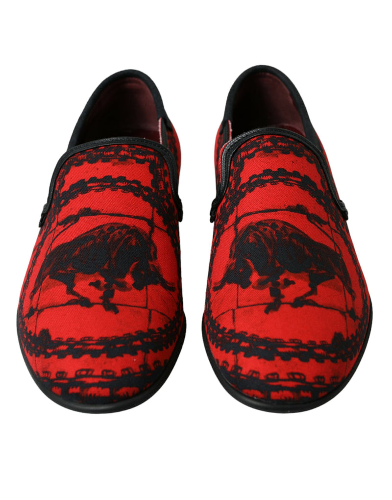 Dolce & Gabbana Torero-Inspired Luxe Red & Black Men's Loafers