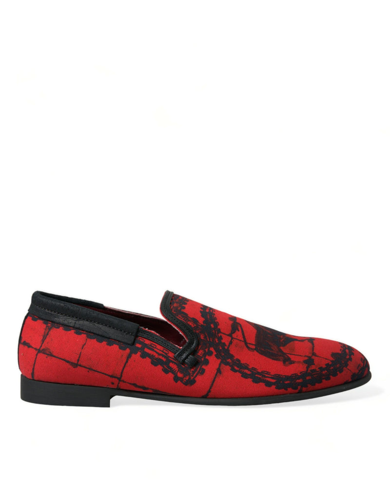 Dolce & Gabbana Torero-Inspired Luxe Red & Black Men's Loafers