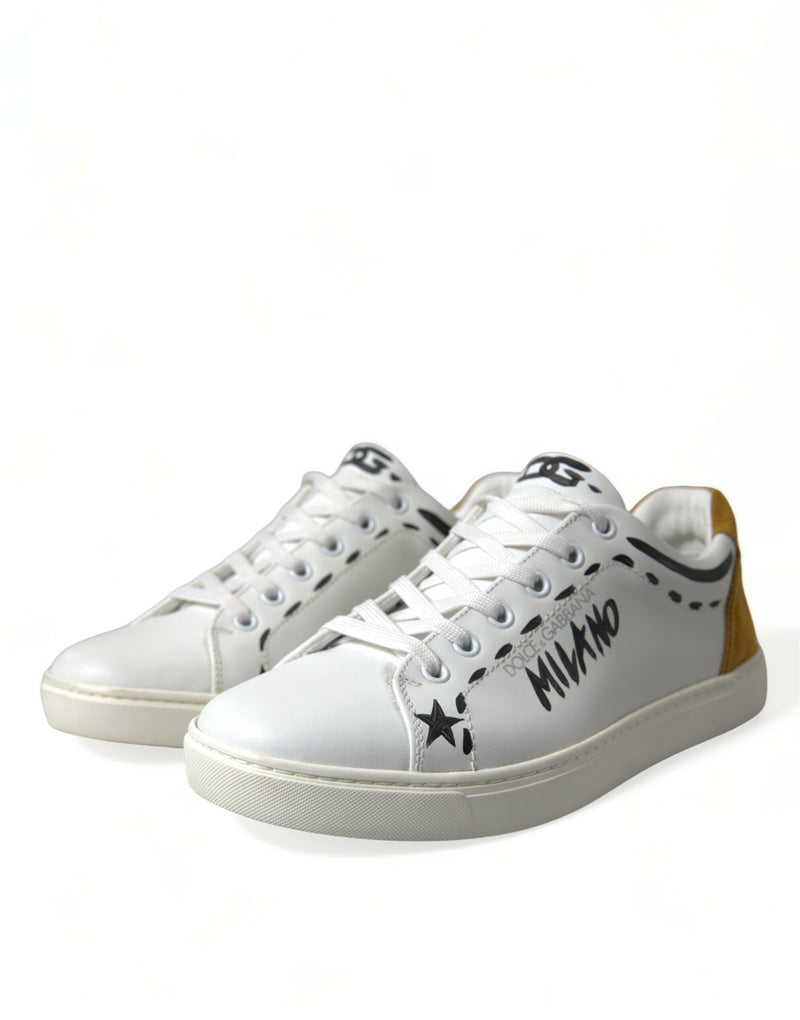 Dolce & Gabbana Sleek White Low Top Leather Men's Sneakers