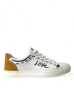 Dolce & Gabbana Sleek White Low Top Leather Men's Sneakers