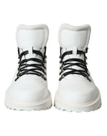 Dolce & Gabbana Elegant White Leather Ankle Men's Boots