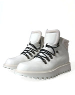 Dolce & Gabbana Elegant White Leather Ankle Men's Boots