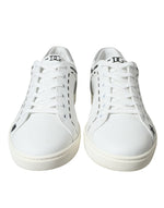 Dolce & Gabbana Elegant White Calfskin Leather Men's Sneakers