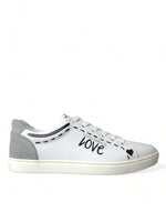 Dolce & Gabbana Elegant White Calfskin Leather Men's Sneakers