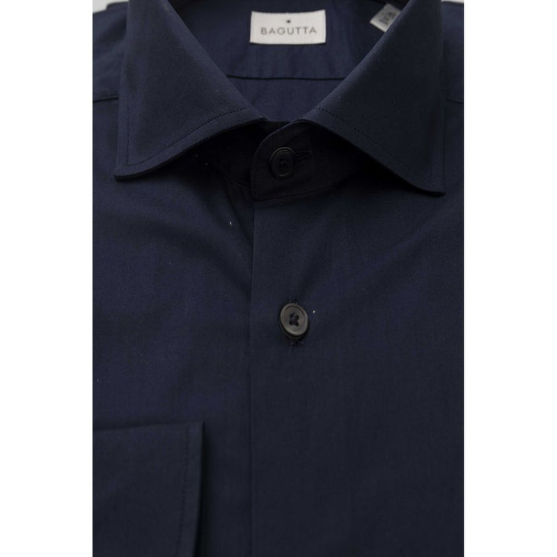 Bagutta Blue Cotton Men Men's Shirt