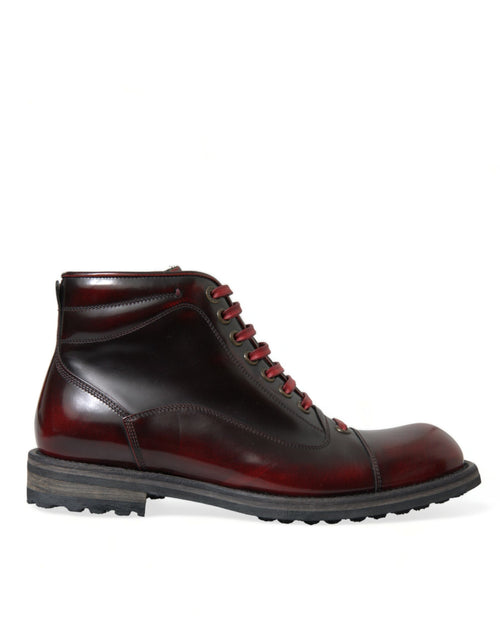 Dolce & Gabbana Dapper Dual-Tone Leather Ankle Men's Boots