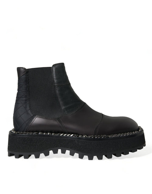 Dolce & Gabbana Elegant Black Chelsea Slip-On Men's Boots