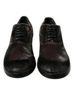 Dolce & Gabbana Elegant Brown Velvet Oxford Lace-up Men's Shoes