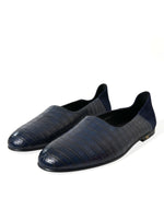 Dolce & Gabbana Elegant Blue Crocodile Leather Men's Loafers