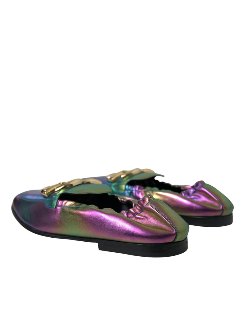 Dolce & Gabbana Elegant Iridescent Loafers for Men's Gents