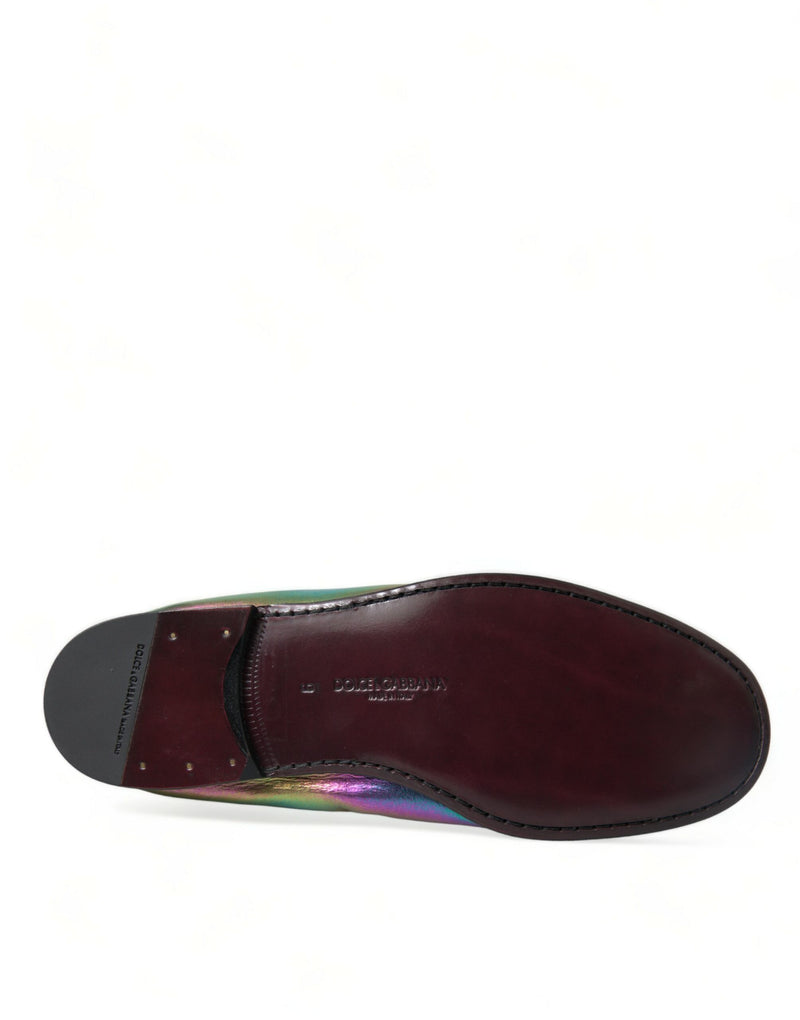 Dolce & Gabbana Elegant Iridescent Loafers for Men's Gents