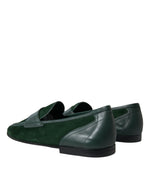 Dolce & Gabbana Emerald Velvet Leather Loafers for Men's Men