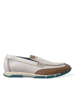 Dolce & Gabbana Elegant White Deerskin Men's Loafers