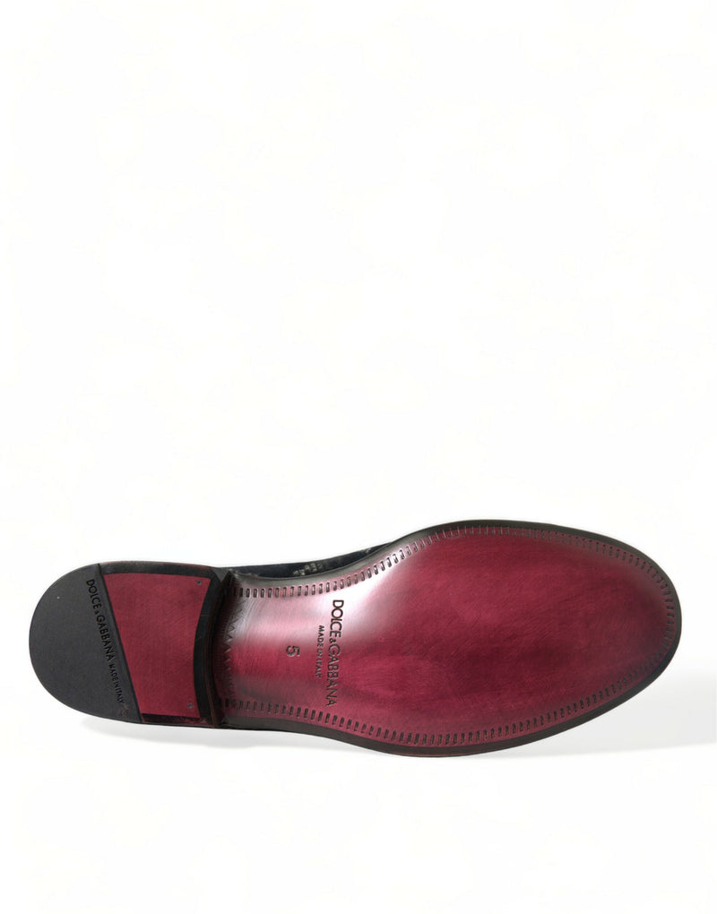 Dolce & Gabbana Elegant Floral Velvet Men's Loafers