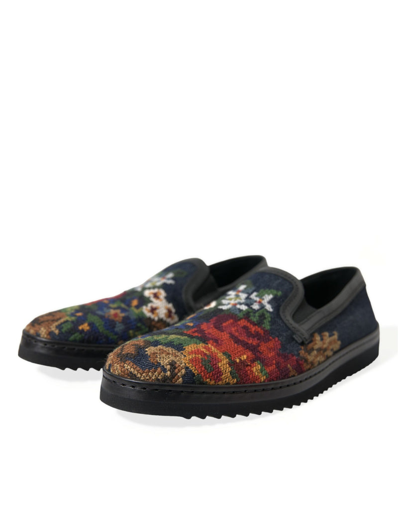 Dolce & Gabbana Elegant Multicolor Floral Men's Loafers