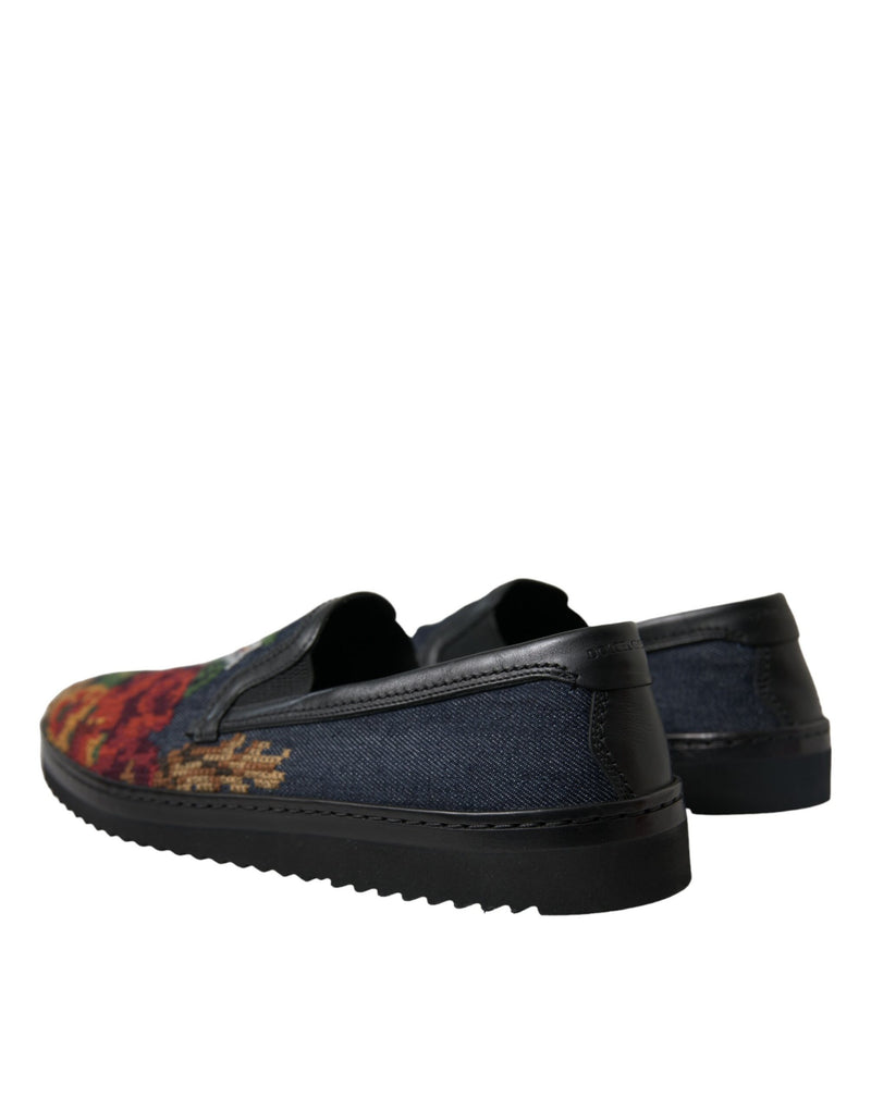 Dolce & Gabbana Elegant Multicolor Floral Men's Loafers