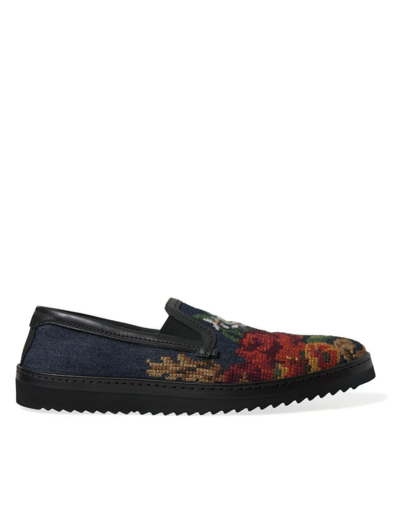 Dolce & Gabbana Elegant Multicolor Floral Men's Loafers