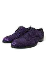 Dolce & Gabbana Elegant Sequined Oxford Dress Men's Shoes