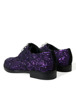 Dolce & Gabbana Elegant Sequined Oxford Dress Men's Shoes