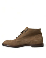 Dolce & Gabbana Elegant Leather Ankle Lace-Up Men's Boots