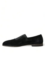 Dolce & Gabbana Elegant Black Velor Loafers for the Discerning Men's Gentleman