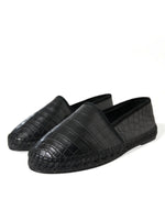 Dolce & Gabbana Exotic Black Leather Men's Espadrilles