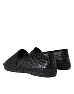 Dolce & Gabbana Exotic Black Leather Men's Espadrilles