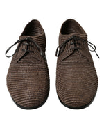 Dolce & Gabbana Elegant Raffia Upper Derby Shoes - Lace Up in Men's Brown