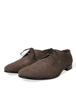 Dolce & Gabbana Elegant Raffia Upper Derby Shoes - Lace Up in Men's Brown