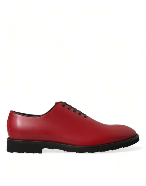 Dolce & Gabbana Elegant Red Leather Oxford Dress Men's Shoes