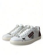 Dolce & Gabbana Exclusive White Bordeaux Low Top Men's Sneakers