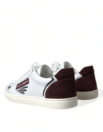 Dolce & Gabbana Exclusive White Bordeaux Low Top Men's Sneakers