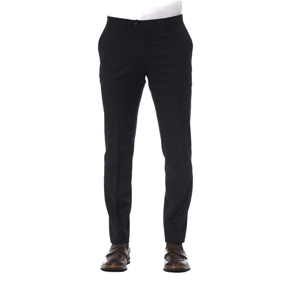 Trussardi Black Virgin Wool Men Men's Trouser