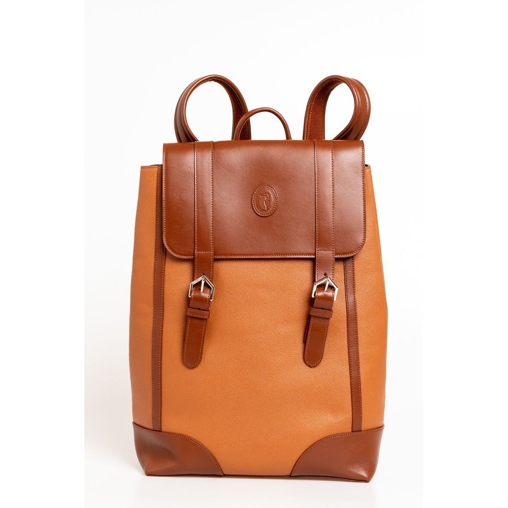 Trussardi Brown Leather Men Men's Backpack