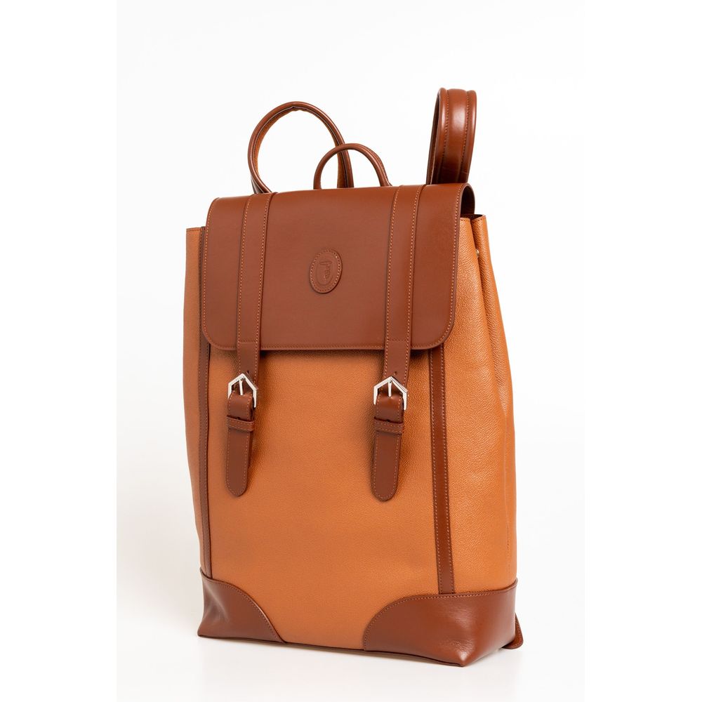 Trussardi Brown Leather Men Men's Backpack