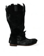 Dolce & Gabbana Opulent Gazelle Fur Mid Calf Men's Boots