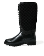 Dolce & Gabbana Elegant Quilted Lace-Up Rain Men's Boots