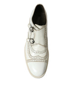 Dolce & Gabbana Elegant White Leather Derby Dress Men's Shoes