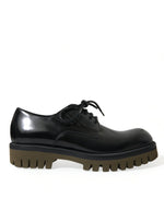 Dolce & Gabbana Elegant Black Leather Derby Dress Men's Shoes